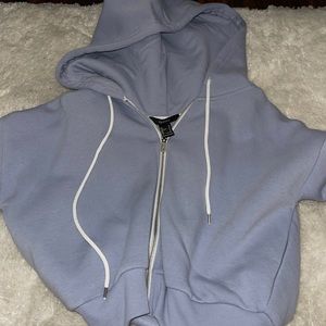 Blue Cropped Hoodie